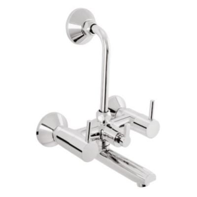 Somany Florence Chrome Finish Wall Mixer Overhead Shower with 115mm Long Bend Pipe 272200190011