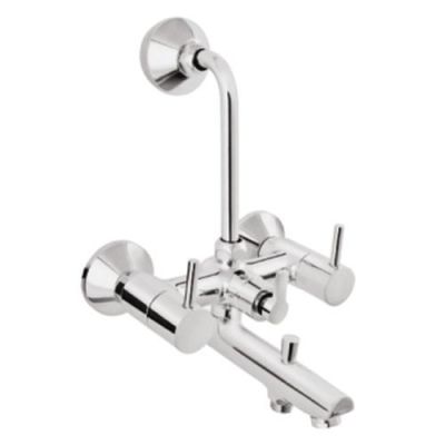 Somany Florence Chrome Finish Wall Mixer 3 in 1 Overhead Shower 
with 115mm Long Bend Pipe 272200190031
