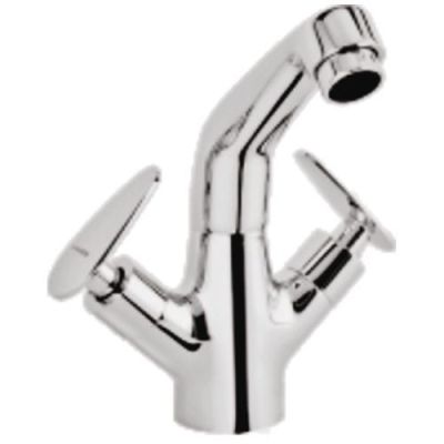 Somany Spanda Chrome Finish Center Hole Basin Mixer 
with Braided Hoses 272200440051