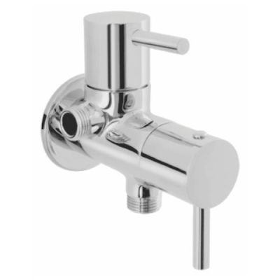 Somany Florence Chrome Finish 2 Way Angle Cock with Wall Flange 272210190061