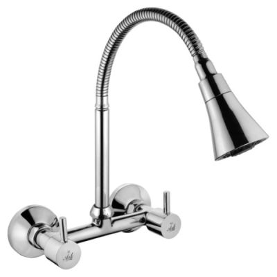 ARK Plutus Chrome Finish 15mm Tangent Sink Mixer with Flexible Spout 360 Degree Twin Spray ARK-3176A