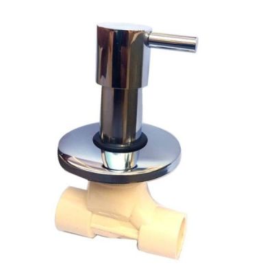 Ashirvad 1/2 Inch CPVC Long Concealed Valve 1/2 Inch Quarter Turn Spindle Flora Knob - 50001537