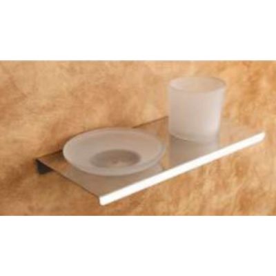 Azaro Chrome Finish Modren Soap Dish Cum Tumbler HolderAZARO-MOD-SD-105