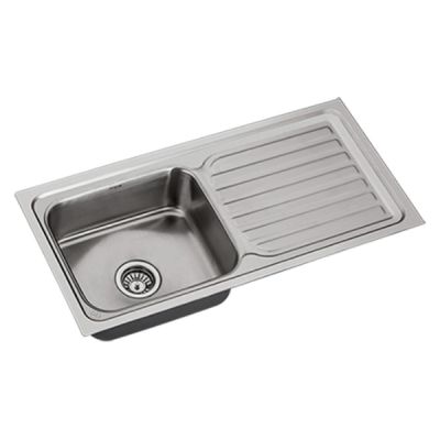 Asianpaints Bathsense Matt Finish Single Bowl Kitchen Sink With Drain Board - DRM37188