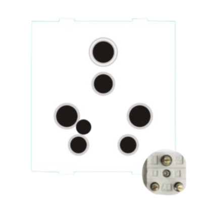 B'Five Marvella 6 & 16 Amp Multi Socket porcelain Base - B-021P