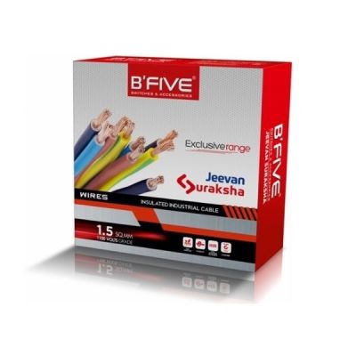 B'Five Jeevan Suraksha 6MM PVC Insulated Wires & Cables HR & FR 90Mtr - BSF-457-Blue