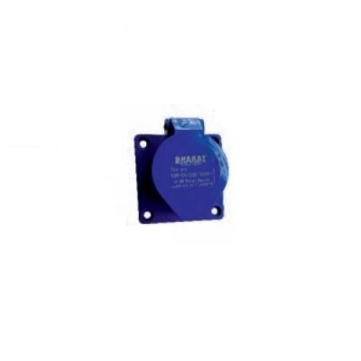 Bharat 220-250v 16A 16AX IP44 3 Pin Panel Straight Socket - B313