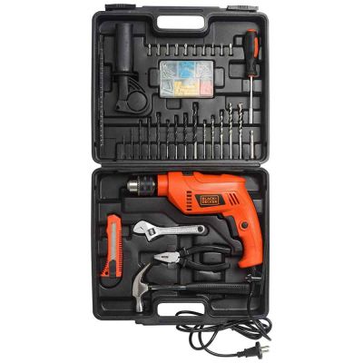 Black & Decker 550W 13mm Hammer Drill Kit With 100 Accessories-HD555KMPR