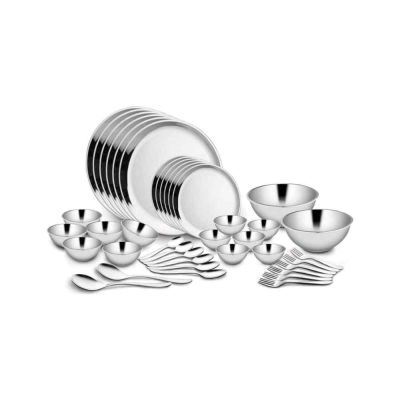 SNB Classic Essentials Hight Grade Stainless Steel Double Walled Dinner Set 40Pcs-DS-10