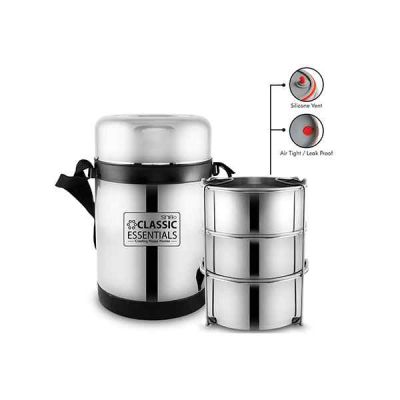 SNB Classic Essentials Thermo Meal Lunch Box Inside 3Pcs Containers With SS Lid-LB-16