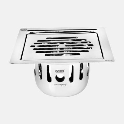 Chilly Vintage Gloss Square Ringo Design Flat Cut Cockroach Trap Drain CCT-SSCFC-127