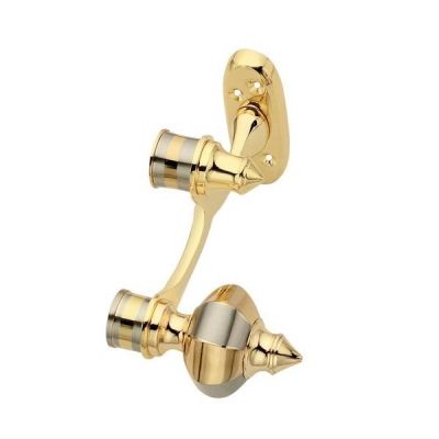 Chitra Hex Brass Curtain Doble Bracket - Antique Marval Finish Per Pair