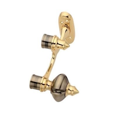 Chitra Opera Brass Curtain Doble Bracket - Antique Gold Finish Per Pair