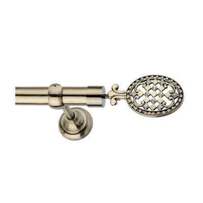 Chitra SPA Curtain Finials with Support - Antique Brass Finish Per Pair