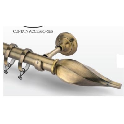 Chitra Twist Antique Brass Finish Aluminium Alloy Finial Curtain Holder Chitra-Twist-AB