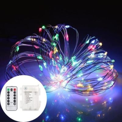 Chronos Fairy 10Mtr Copper Wire 3AA Battery Operated 8 Function Remote Control Multicolor LED String Light-FR-STL-3AA