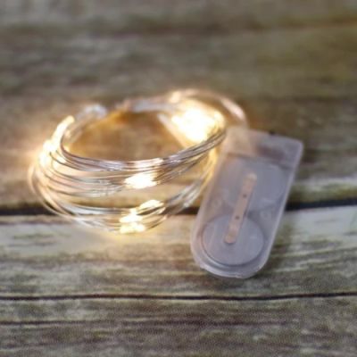 Chronos Fairy 2Mtr Copper Wire Button Battery Operated 3 Mode Flashing Warm White LED String Light-Pack of 4