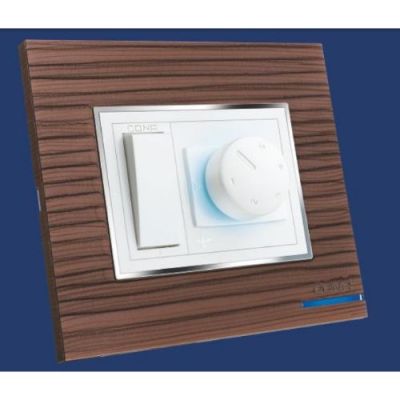 Cona Status Smart Wood 4.5x4.5Inch Dark Sparkle Cover Plate 1m Module Cona-1301