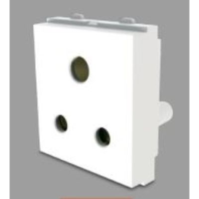 Cona Platinum White 6A 3 Pin Socket with Shutter Cona-14196