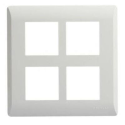 Cona Platinum Snow White Cover Plate 8 Sq.Module 14609