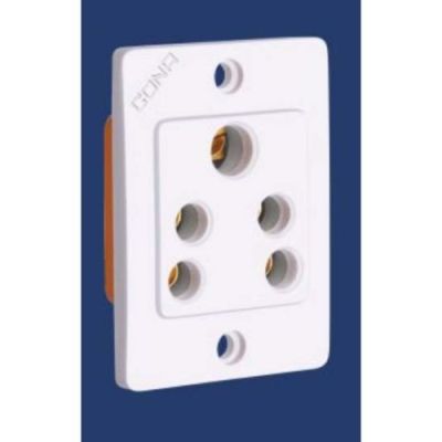 Cona Gold 6A 3 Pin White Socket 1621