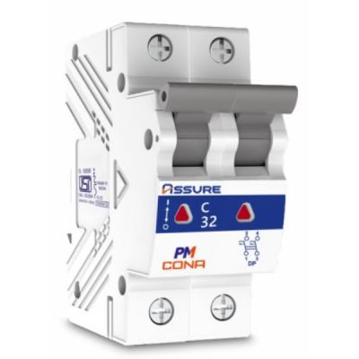 Cona Assure 10A C Type 240/415V DP Miniature White Circuit Breakers Cona-23310-DP
