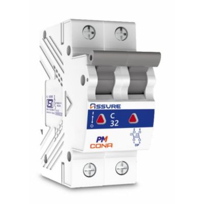 Cona Assure 63A C Type 240/415V TP Miniature White Circuit Breakers Cona-23463-TP