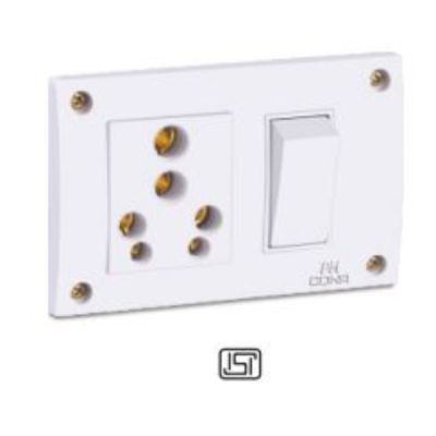 Cona Wawa 6/16A 3 in 1 White Comb. With Junction Box  Cona-9226