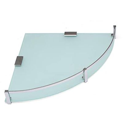 Capri Qubix 10x10Inch Brass Corner Glass Shelf-GS-909