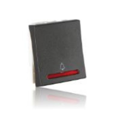 Crabtree Athena 10A Super Soft Elephant Grey Mega Bell Push Switch with IndicatorCrabtree-ACAMBIE101