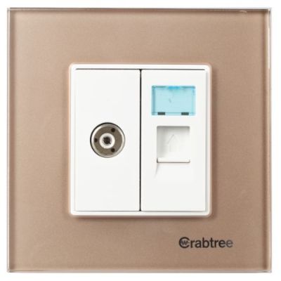 Crabtree Murano 2 M Glass Cover Plate-Stone Beige ACMPGCLV02