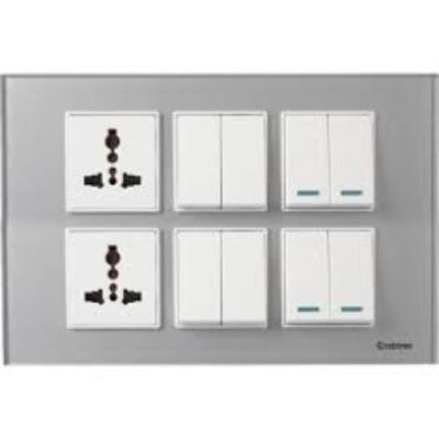 Crabtree Murano 12 M Glass Cover Plate-Silky Silver ACMPGCSV12