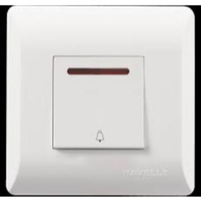 Crabtree Murano 10 AX Bell switch with indicator Push to ON_OFF Full flat ACMSBIW101