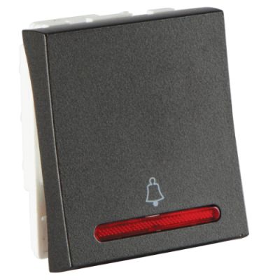 Crabtree Athena 10A Elephant Grey Modren Mega Bell Push Switches with IndicatorCrabtree-ACNMBIG101