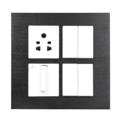 Crabtree Athena Amare 8M (Sq) Plate Dazzle Black Glass ACNPGOBV08