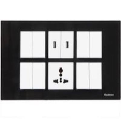 Crabtree Amare 12M Plate Dazzle Black Glass ACNPGOBV12