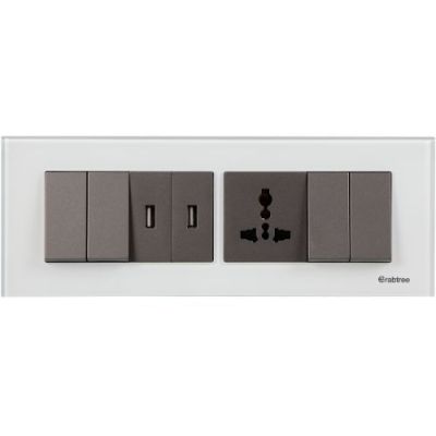 Crabtree Amare 8M (H) Plate Snow White Glass ACNPGOWH08