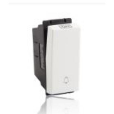 Crabtree Murano 10AX Super Soft White One Way Bell Push Switch with IndicatorCrabtree-ACUSBIW101