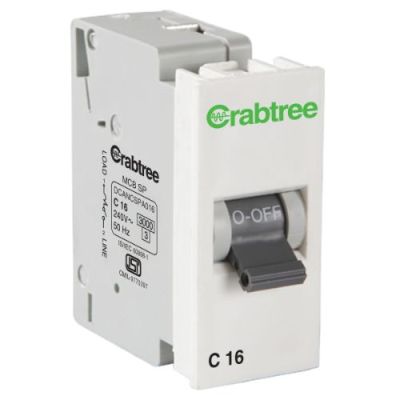 Crabtree Verona 16 A SP Mini MCB 'C' Series 3 kA DCVNCSPA016