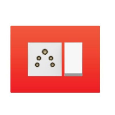 Diamond Carissa Flaming Red 18M Metallic Cover Plate With Base Plate-CRP09