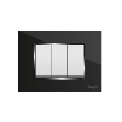 Diamond Fabia Jet Black 1M Cover Plate With Base Plate-FBP01