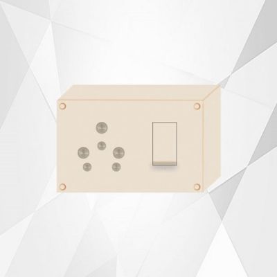 Diamond Gold Urea Glossy White 16A S.S 3 In 1 Switch Socket Combined and Junction Box-GD019