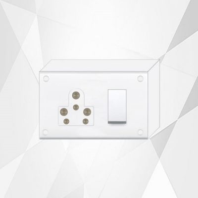 Diamond Magic PC White 16A 3 In 1 Switch Socket Combined and Junction Box-MG018