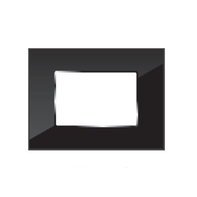 Diamond Mirror Onyx Black 8M Horizontal Cover Plate-MRP05