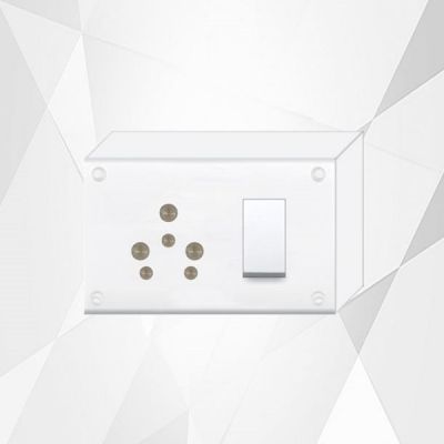 Diamond Pride Urea White 16A 3 In 1 Switch Socket Combine and Junction Box-PR021