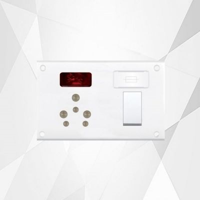 Diamond Pride Urea White 16A S.S 5 In 1 Switch Socket Combined With Fuse and Indicator-PR022