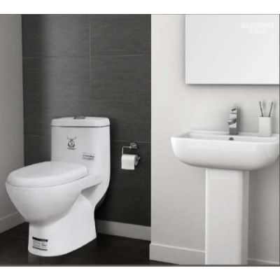 Elegant Casa Washdown Integrated Water Closet-Vitreous-Dual Flush 2086-Ivory-180MM-P Trap