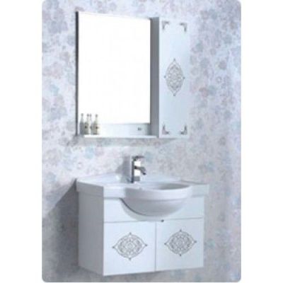 Elegant Casa PVC Bathroom Cabinet with Mirror and Shelf+Side Cabinet-PVC-204