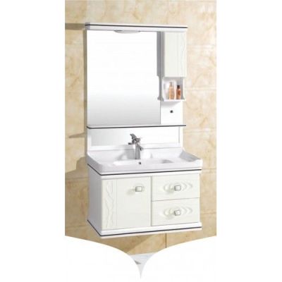 Elegant Casa PVC Bathroom Cabinet with Mirror and Side Cabinet-PVC-236