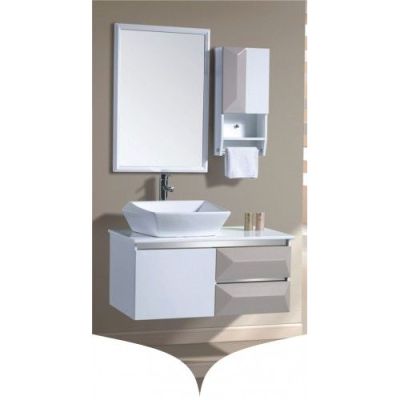 Elegant Casa PVC Bathroom Cabinet with Mirror and Side Cabinet-PVC-238